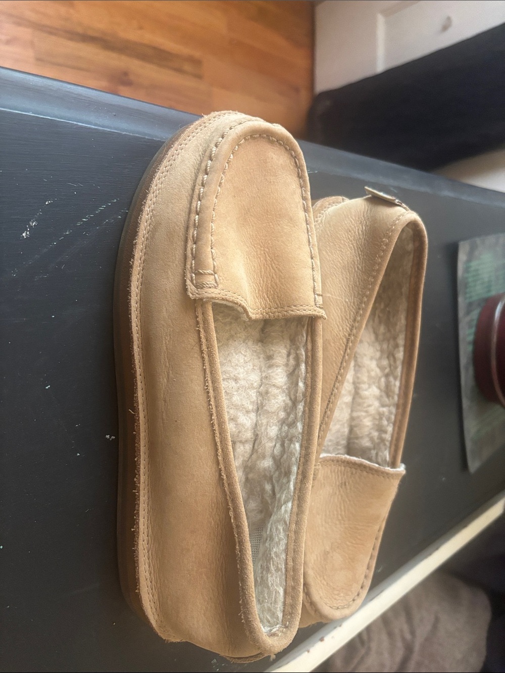 Rainbow Tan Leather Moccasin Slippers - Picture 3 of 3